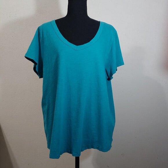 Eileen Fisher V Neck T Shirts Organic Cotton Short Sleeve Women XL Set of 2 - Picture 2 of 12